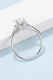 1 Carat Moissanite 925 Sterling Silver Split Shank Ring - Trendsi - Flyclothing LLC