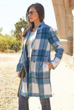 Double Take Full Size Plaid Button Up Lapel Collar Coat - Trendsi - Flyclothing LLC