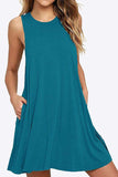 Full Size Round Neck Sleeveless Dress with Pockets - Trendsi - Flyclothing LLC