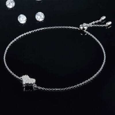 Moissanite 925 Sterling Silver Heart Bracelet - Trendsi - Flyclothing LLC