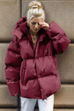Pocketed Zip Up Hooded Puffer Jacket - Trendsi - Flyclothing LLC