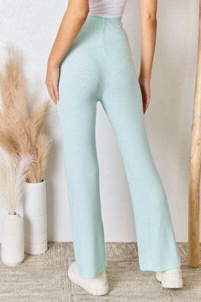 RISEN Full Size High Waist Ultra Soft Knit Flare Pants - Trendsi - Flyclothing LLC