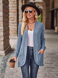 Open Front Cardigan with Pockets - Trendsi - Flyclothing LLC