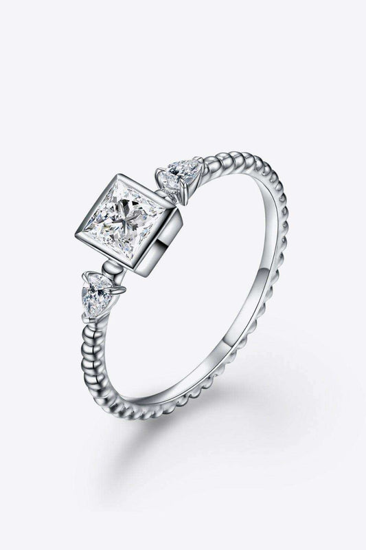 Moissanite Square Shape 925 Sterling Silver Ring - Trendsi - Flyclothing LLC