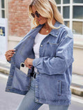 Button Up Denim Jacket with Pockets - Trendsi - Flyclothing LLC