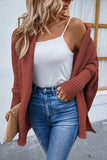 Open Front Long Sleeve Cardigan - Trendsi - Flyclothing LLC
