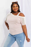 Andree by Unit Full Size Something Simple Cold Shoulder Tee - Trendsi - Flyclothing LLC