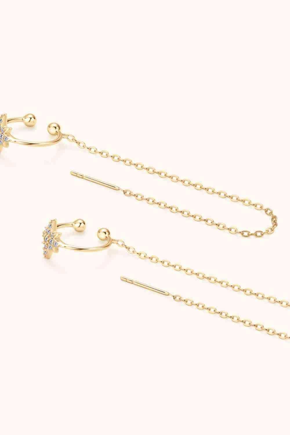 Moissanite 925 Sterling Silver Threader Earrings - Trendsi - Flyclothing LLC