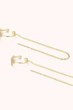 Moissanite 925 Sterling Silver Threader Earrings - Trendsi - Flyclothing LLC