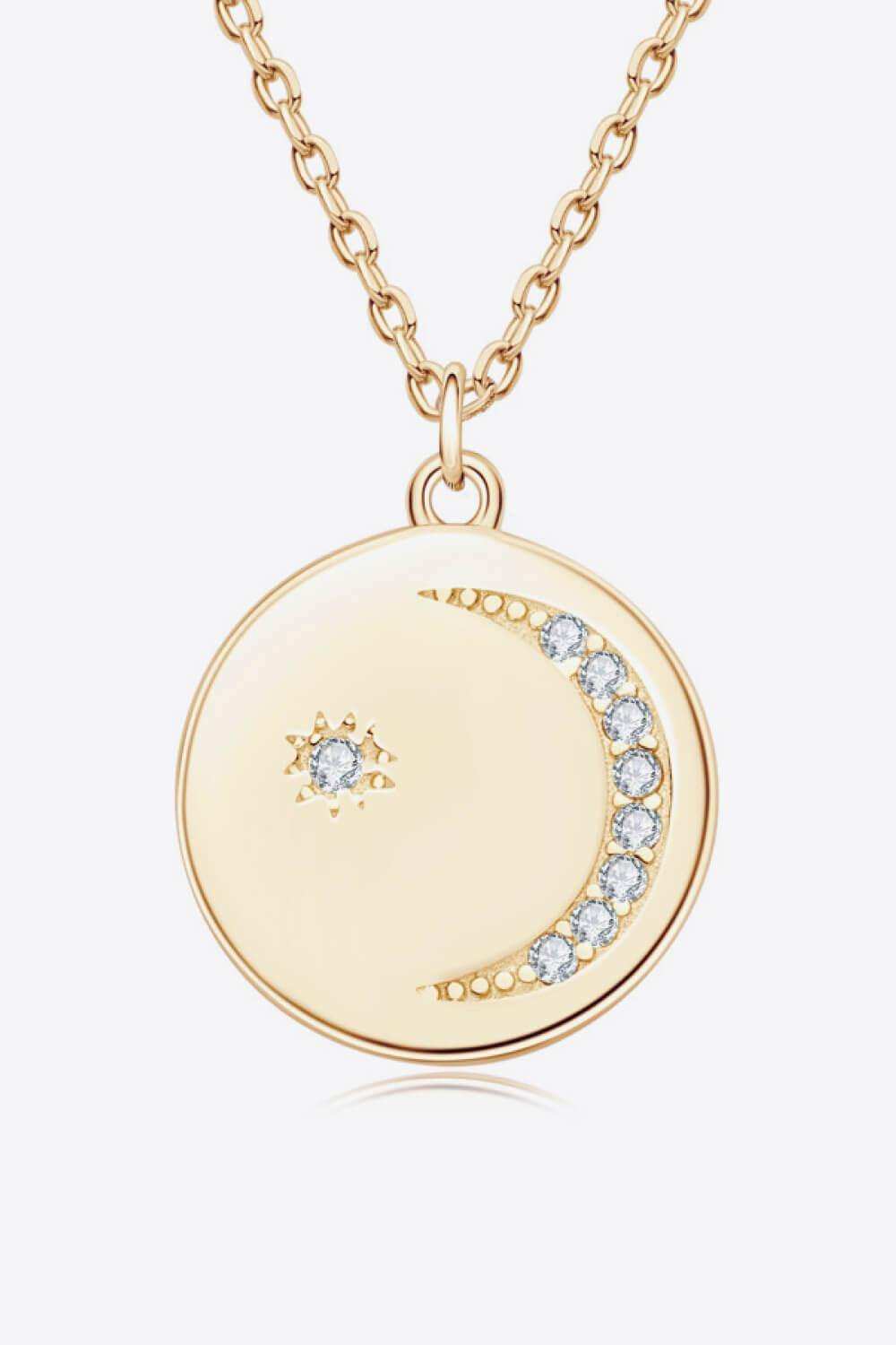 Moissanite Round Pendant Necklace - Trendsi - Flyclothing LLC