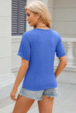 Round Neck Short Sleeve T-Shirt - Trendsi - Flyclothing LLC
