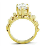 Alamode IP Gold(Ion Plating) Brass Ring with AAA Grade CZ in Clear - Alamode - Flyclothing LLC