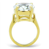 Alamode IP Gold(Ion Plating) Brass Ring with AAA Grade CZ in Clear - Alamode - Flyclothing LLC