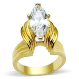 Alamode IP Gold(Ion Plating) Brass Ring with AAA Grade CZ in Clear - Alamode - Flyclothing LLC