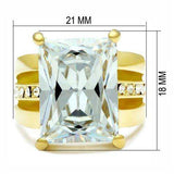 Alamode IP Gold(Ion Plating) Brass Ring with AAA Grade CZ in Clear - Alamode - Flyclothing LLC