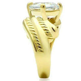 Alamode IP Gold(Ion Plating) Brass Ring with AAA Grade CZ in Clear - Alamode - Flyclothing LLC