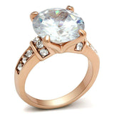Alamode IP Rose Gold(Ion Plating) Brass Ring with AAA Grade CZ in Clear - Alamode - Flyclothing LLC