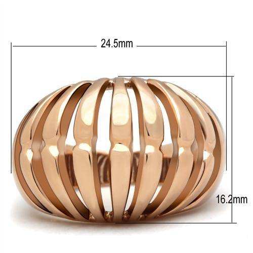 Alamode IP Rose Gold(Ion Plating) Brass Ring with No Stone - Alamode - Flyclothing LLC