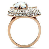 Alamode IP Rose Gold(Ion Plating) Brass Ring with Top Grade Crystal in Clear - Alamode - Flyclothing LLC