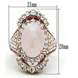 Alamode IP Rose Gold(Ion Plating) Brass Ring with Precious Stone PINK CRYSTAL in Light Rose - Alamode - Flyclothing LLC