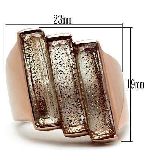 Alamode IP Rose Gold(Ion Plating) Brass Ring with Synthetic Spinel in Topaz - Alamode - Flyclothing LLC