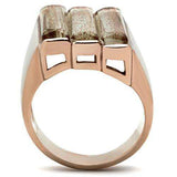 Alamode IP Rose Gold(Ion Plating) Brass Ring with Synthetic Spinel in Topaz - Alamode - Flyclothing LLC