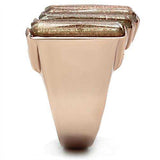 Alamode IP Rose Gold(Ion Plating) Brass Ring with Synthetic Spinel in Topaz - Alamode - Flyclothing LLC