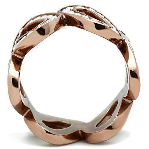 Alamode IP Rose Gold(Ion Plating) Brass Ring with Top Grade Crystal in Aurora Borealis (Rainbow Effect) - Alamode - Flyclothing LLC