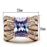 Alamode IP Rose Gold(Ion Plating) Brass Ring with AAA Grade CZ in Light Amethyst - Alamode - Flyclothing LLC