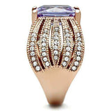 Alamode IP Rose Gold(Ion Plating) Brass Ring with AAA Grade CZ in Light Amethyst - Alamode - Flyclothing LLC