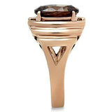 Alamode IP Rose Gold(Ion Plating) Brass Ring with AAA Grade CZ in Brown - Alamode - Flyclothing LLC