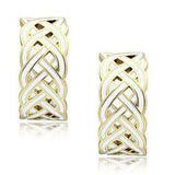 Alamode IP Gold(Ion Plating) Brass Earrings with Epoxy in White - Alamode - Flyclothing LLC