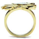 Alamode IP Gold(Ion Plating) Brass Ring with Top Grade Crystal in Multi Color - Alamode - Flyclothing LLC