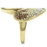 Alamode IP Gold(Ion Plating) Brass Ring with Top Grade Crystal in Multi Color - Alamode - Flyclothing LLC