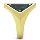 Alamode IP Gold(Ion Plating) Brass Ring with Epoxy in Jet - Alamode - Flyclothing LLC