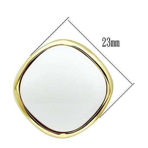 Alamode IP Gold(Ion Plating) Brass Earrings with Synthetic Synthetic Glass in White - Alamode - Flyclothing LLC