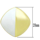 Alamode IP Gold(Ion Plating) Brass Earrings with Epoxy in White - Alamode - Flyclothing LLC