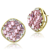 Alamode IP Gold(Ion Plating) Brass Earrings with Top Grade Crystal in Rose - Alamode - Flyclothing LLC