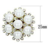 Alamode IP Gold(Ion Plating) Brass Earrings with Synthetic Pearl in White - Alamode - Flyclothing LLC