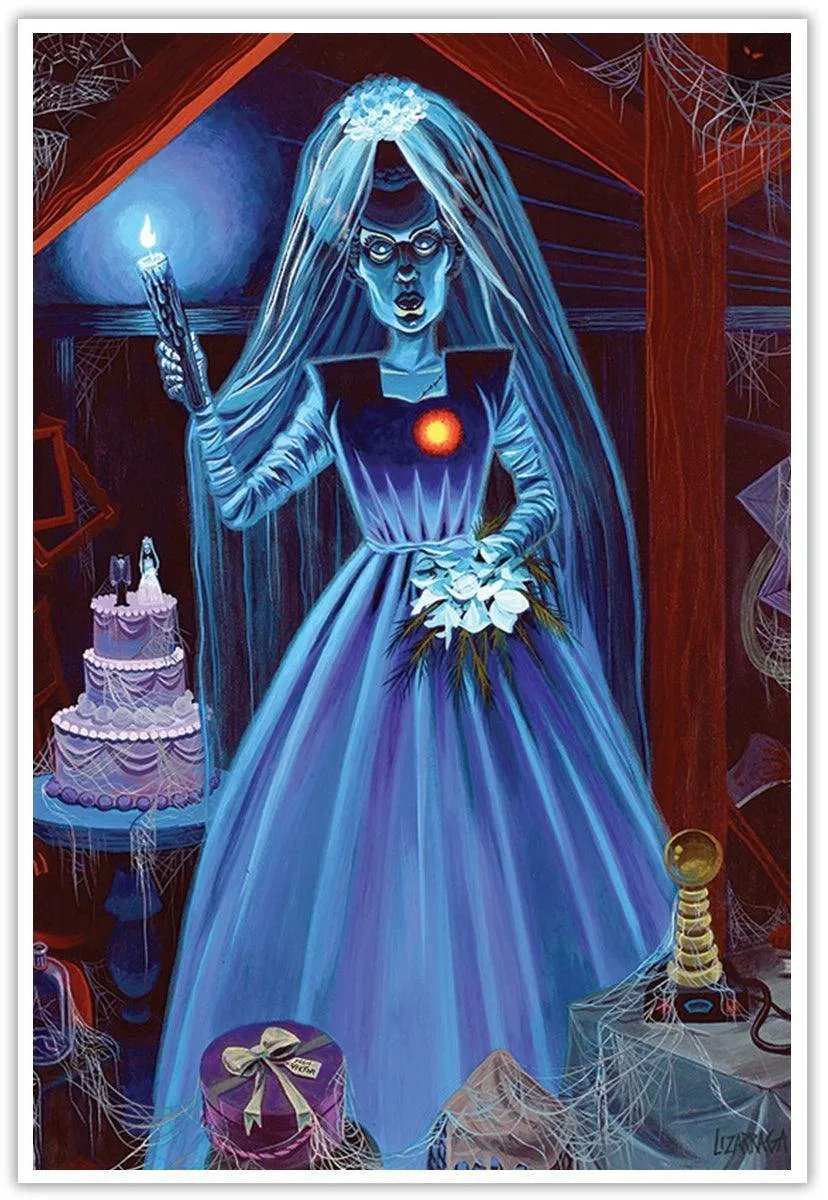 Bob Lizarraga Haunted Mansion Bride 12 x 18 Art Print - Bob Lizarraga - Flyclothing LLC