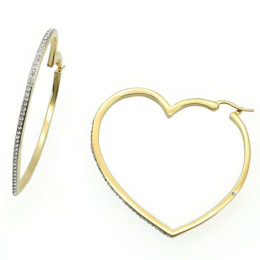 Alamode Gold Brass Earrings with Top Grade Crystal in Clear - Alamode - Flyclothing LLC