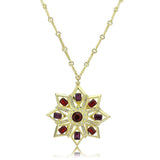 Alamode Gold Brass Chain Pendant with Top Grade Crystal in Multi Color - Alamode - Flyclothing LLC