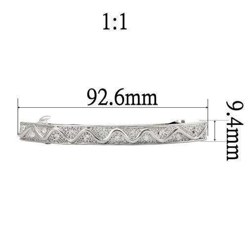 Alamode Rhodium White Metal Tiaras & Hair Clip with Top Grade Crystal in Clear - Alamode - Flyclothing LLC