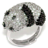 Alamode Rhodium + Ruthenium Brass Ring with AAA Grade CZ in Black Diamond - Alamode - Flyclothing LLC