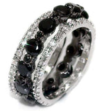 Alamode Rhodium + Ruthenium Brass Ring with AAA Grade CZ in Black Diamond - Alamode - Flyclothing LLC