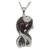 Alamode Rhodium + Ruthenium Brass Chain Pendant with AAA Grade CZ in Multi Color - Alamode - Flyclothing LLC