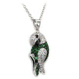 Alamode Rhodium + Ruthenium Brass Chain Pendant with AAA Grade CZ in Multi Color - Alamode - Flyclothing LLC