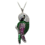 Alamode Rhodium + Ruthenium Brass Chain Pendant with AAA Grade CZ in Multi Color - Alamode - Flyclothing LLC