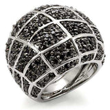Alamode Rhodium + Ruthenium Brass Ring with AAA Grade CZ in Black Diamond - Alamode - Flyclothing LLC