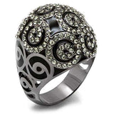Alamode TIN Cobalt Black Brass Ring with Top Grade Crystal in Black Diamond - Alamode - Flyclothing LLC